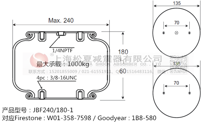 JBF240-180-1橡膠<a href='http://www.cddo.cn/' target='_blank'><u>空氣彈簧</u></a>