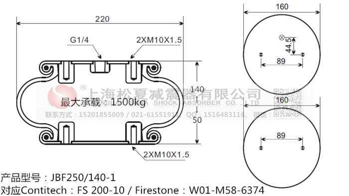 JBF250/140-1橡膠<a href='http://www.cddo.cn/' target='_blank'><u>空氣彈簧</u></a>