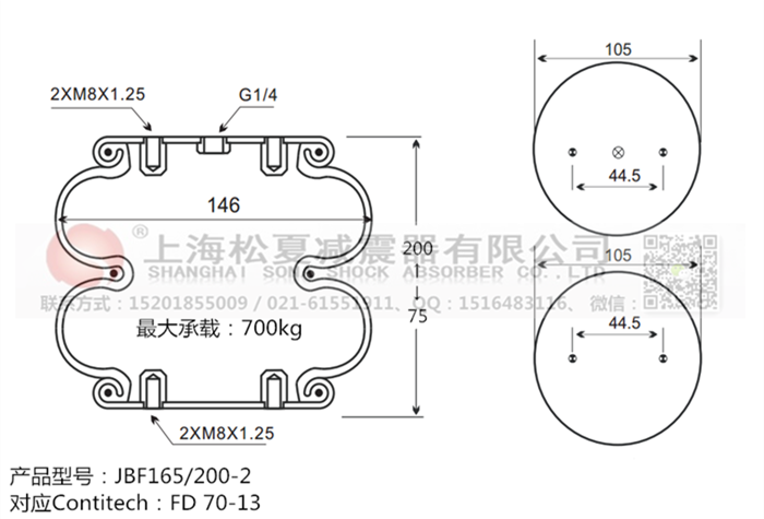JBF165/200-2橡膠<a href='http://www.cddo.cn/' target='_blank'><u>空氣彈簧</u></a>