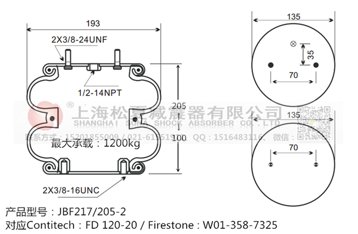 JBF217/205-2橡膠<a href='http://www.cddo.cn/' target='_blank'><u>空氣彈簧</u></a>